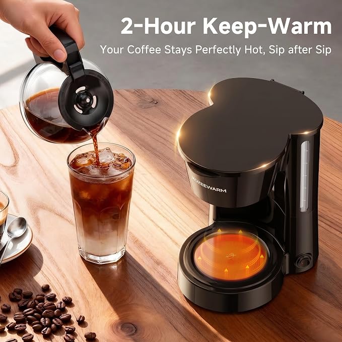 Coffee Maker, 12 Cup Drip Coffee Machine with Glass Carafe and Dry-boil&Overheat Protection for Travel Camping RV Office - Image 4