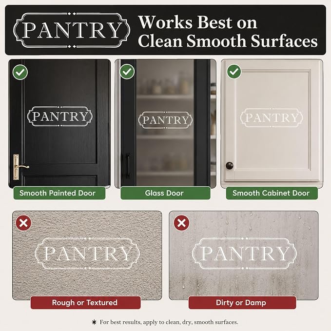 Pantry Door Decal Kitchen: White Vinyl Lettering 18 x 5.5 Inch | 1 white die-cut vinyl decal for pantry doors with transfer tape for smooth surface use - Image 7