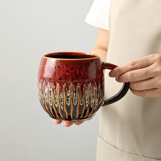 Large Ceramic Coffee Mug - 20oz Big Tea Cup, Red | Large Tea Mug, Microwave Safe, Dishwasher Safe by LPYLXINGYAN