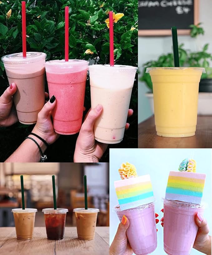 Cappatua 16 oz Clear Plastic Cups with Lids and STRAWS, Disposable Drinking Cups for Cold Drinks, Iced Coffee, Milkshakes, Smoothies, 25 Sets - Image 7