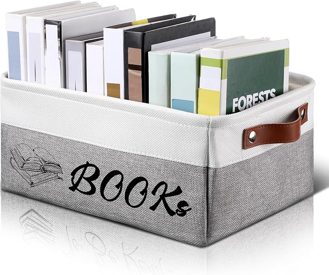 Marsui Book Lover Gifts Books themed Storage Basket Storage Bin Bookish Accessories Bookworm Gift for Club Members Student Teacher Reading Accessories by Marsui