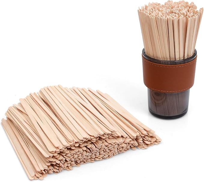 ANTETOK Wooden Coffee Stirrers - Coffee Stir Sticks 7 Inch,500pcs Disposable Birch Wood Coffee/Beverage Stirrers,Swizzle Drink Sticks,Coffee Bar Accessories by ANTETOK