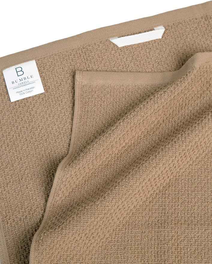 Bumble Kitchen Towels 6 Pack 100% Cotton 16"x26" - Tan | 430 GSM Soft Kitchen Hand Towels with Hanging Loop, Highly Absorbent & Durable for Washing and Drying Dishes - Image 5