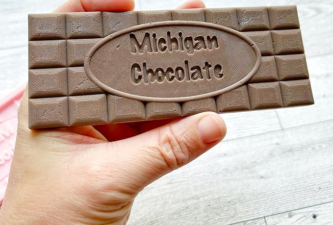 Personalized Chocolate Bar Silicone Mold, Thin Bar Design, Food-Grade, Custom Text Silicone Mold for DIY Handmade Candy or Wax Melt Snap Bars, Made in the USA