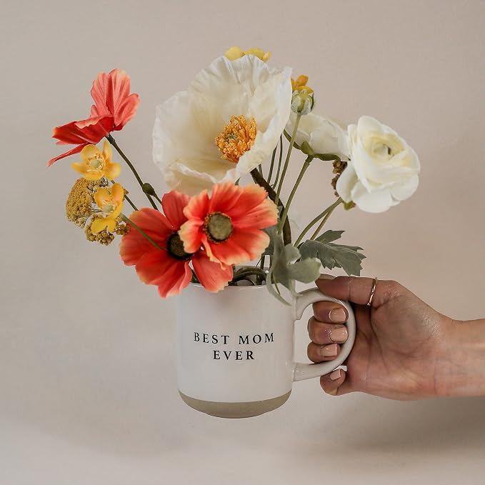 Sweet Water Decor Best Mom Ever Stoneware Coffee Mugs - 14Oz Cute Coffee Mugs for Hot and Cold Drinks - Dishwasher and Microwave Safe - Mothers Day Gift - Ideal for Tea & Espresso - Image 6