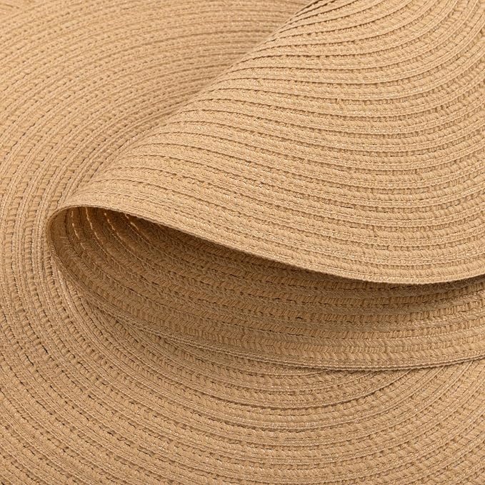 SHACOS 15 inch Round Braided Placemats Set of 4 Cotton Polyester Place Mats Washable Kitchen Dining Table Mats for Dinner Party Table Decor (Camel, 4) - Image 5