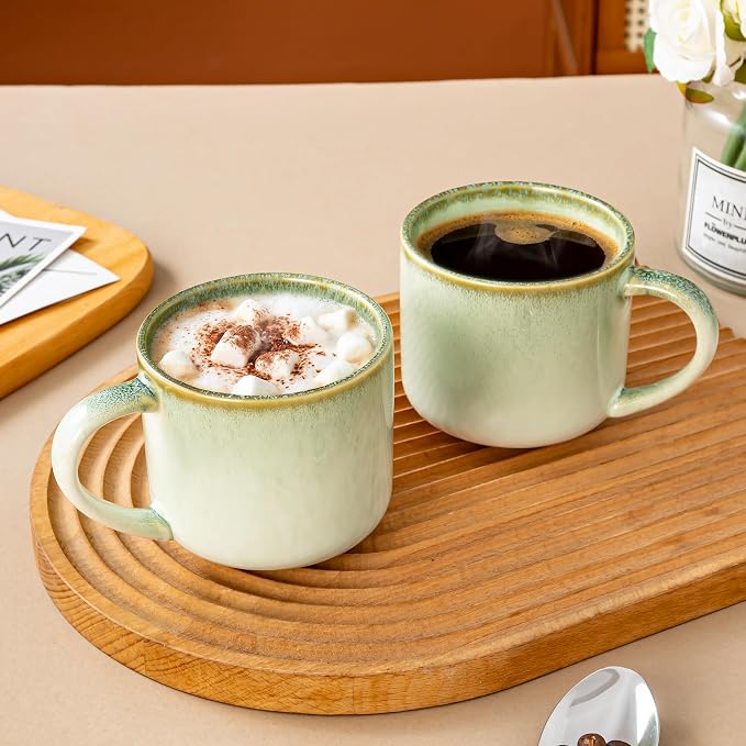 10 oz Ceramic Coffee Mugs Set of 4, Large Coffee Cups with Handles | Coffee Mug with Handles for Coffee, Tea, Cappuccino, Latte, Cocoa, Cereal, Mug Set Gift for Wedding, Microwave Safe - Image 5