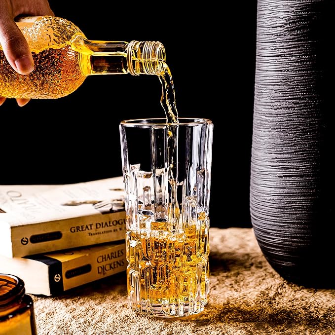 Highball Glasses Set of 6, Water Glasses, Collins Tall Beverage Cups Glassware for Drinks, Water, Beer, Soda, Cocktail 10 OZ - Image 5
