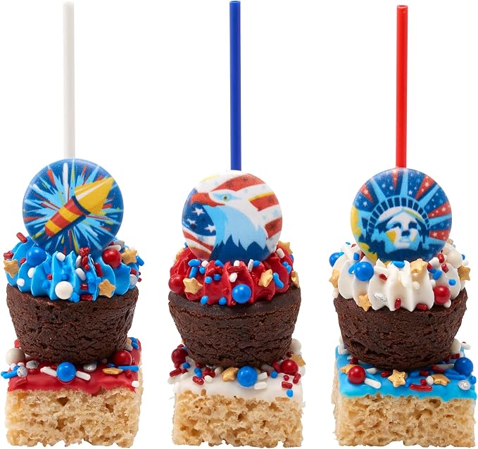 DECOPAC Firecracker Deluxe Fusion Mix, 26oz, Fancy Patriotic Candy Sprinkles in Handheld Container, Edible Sprinkles For Celebration Cakes, Cupcakes, Cookies and Donuts, Red, White, and Blue - Image 12