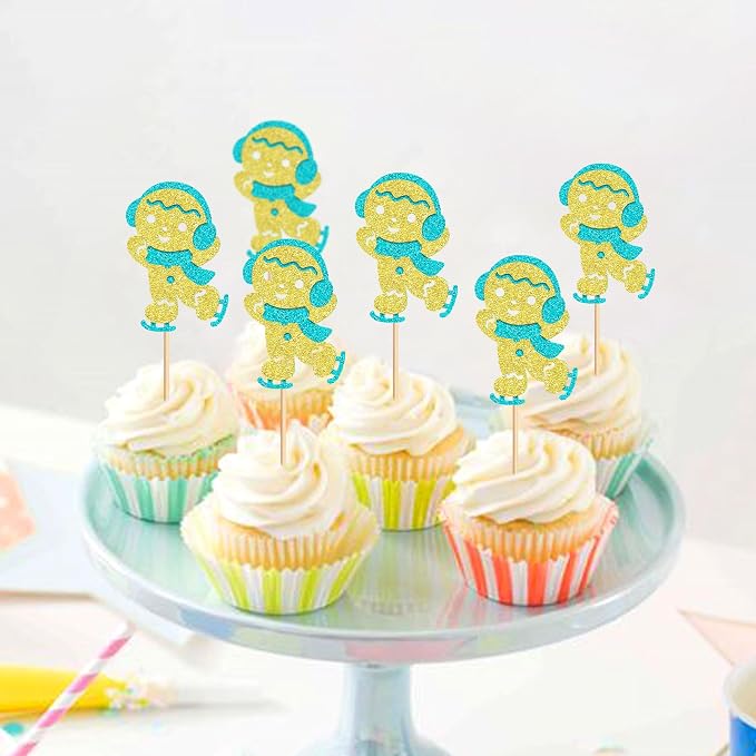 24PCS Christmas Gingerbread Man Cupcake Toppers Picks Xmas Holiday Cupcake Picks Merry Christmas Theme Holiday Baby Shower Birthday Party Cake Decorations Supplies - Image 5