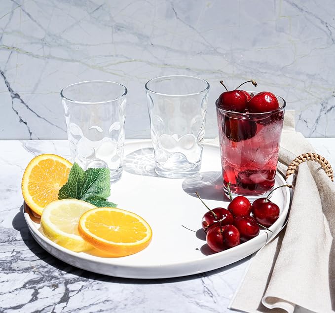 Home Essentials Drinking Glasses Set of 10 Juice Glass Cups, 7 oz Glassware, Inner Circular Lensed Small Glasses. Ideal for Juice, Milk, Water; Dishwasher Safe. - Image 5