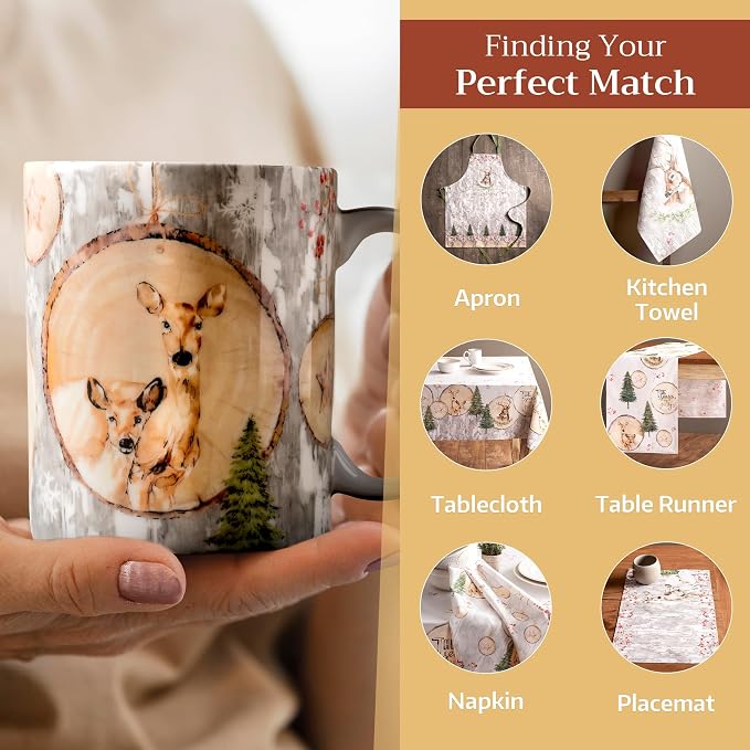 Maison d' Hermine Coffee Mug with Handles Tea Cups (12 Ounce, Pack of 2) | Fine Bone China Coffee Mugs for Hot Beverages Cappuccino Latte Home Restaurant Hotel Spring Summer -Mountain Life - Image 6