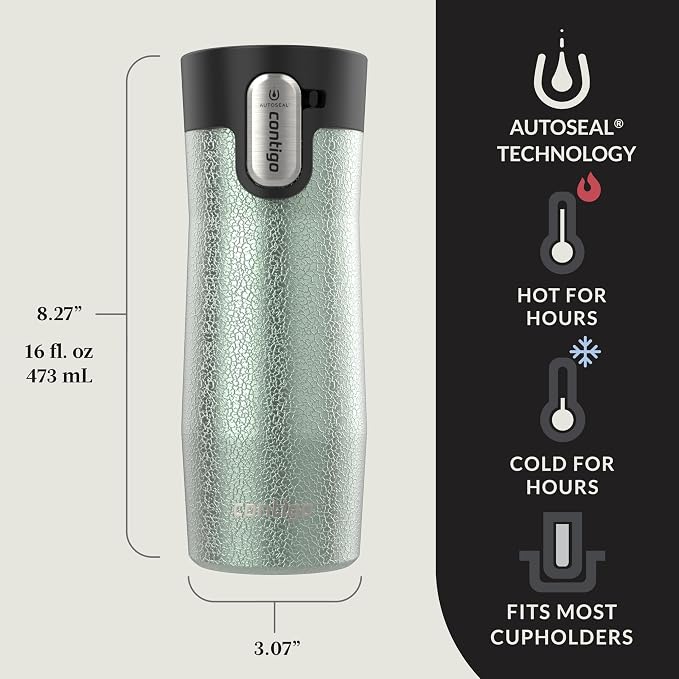 Contigo AUTOSEAL West Loop Vacuum-Insulated Stainless Steel Travel Mug with Easy-Clean Lid 16 oz - Image 2