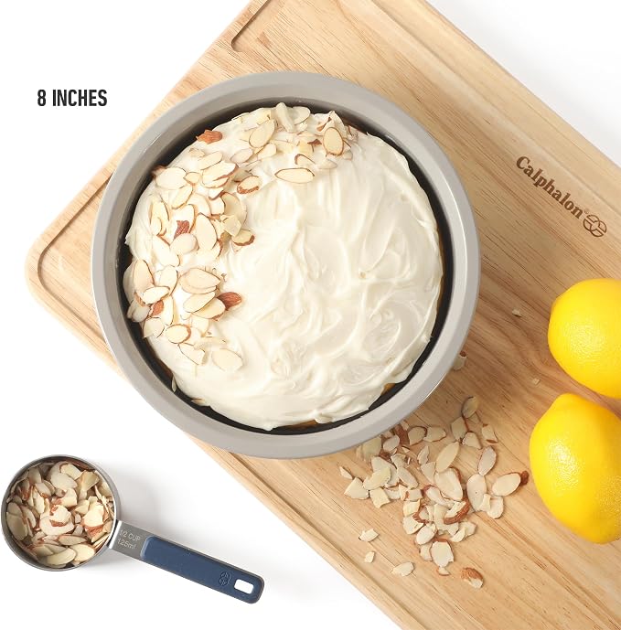 Calphalon Legacy 8 Inch Round Cake Pan, PFA Free Nonstick Bread Pan Bakeware, Heavy Gauge Steel Baking Dish for Even Heating, Oven Safe Round Baking Pan for Cakes, Brownies, Bread - Image 3