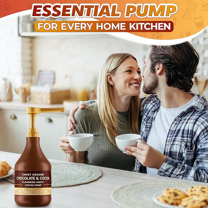 Pump for Coffee Syrup Bottle Set of 3 – Compatible with Torani, Davinci (64oz), and Ghirardelli (87-90oz) Bottles | Sauce Pump Dispenser 0.5oz Each Press – Adjustable Long Tube & Lockable Design