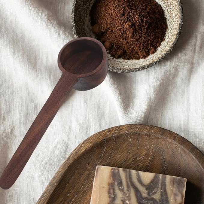 OUNONA Wooden Bath Salt Scoop with Long Handle for Comfortable Massage and Durability, for Home and Hotels, Coffee Color, Small Wooden Spoon for Salts - Image 4