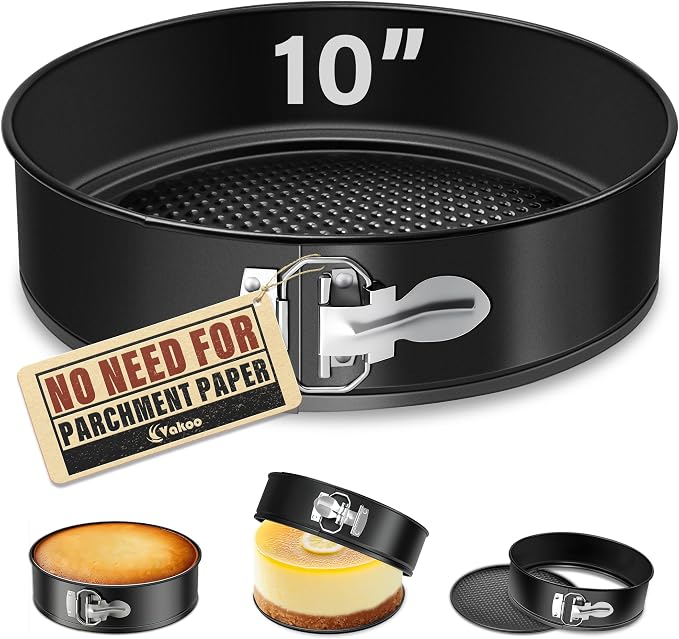 Vakoo 10 Inch Springform Pan - Nonstick, Leakproof Cheesecake Pan for Baking, Easy Release, No Parchment Paper Needed by Vakoo
