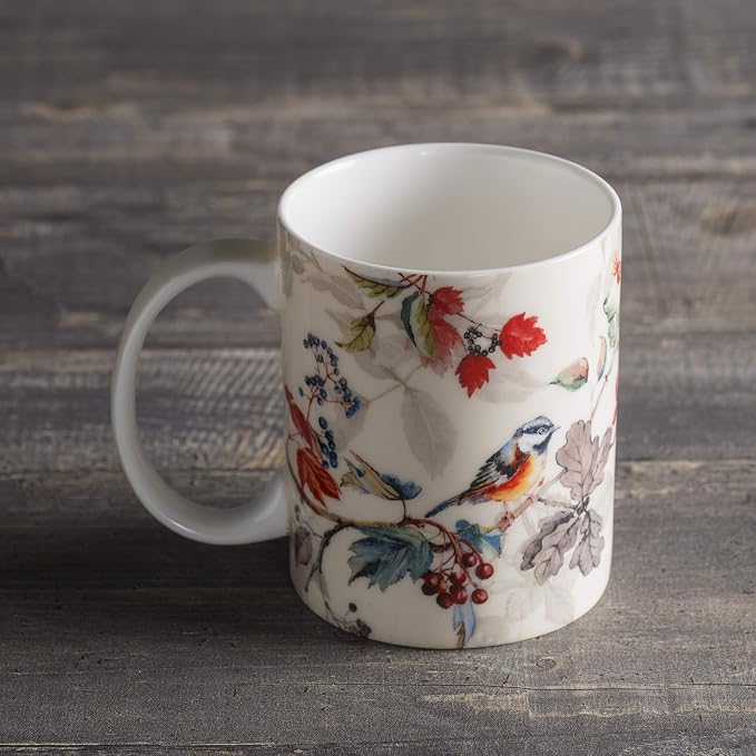Maison d' Hermine Coffee Mug with Handles Tea Cups (15 Ounce, Pack of 1) | Fine Bone China Coffee Mugs for Hot Beverages Cappuccino Latte Home Restaurant Spring Summer -Equinoxe - Beige - Passerine - Image 8