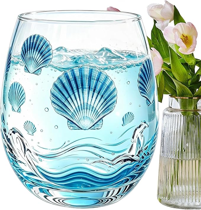 Drinking Glasses, 350ml Transparent Sea Animal Kitchen Glassware | Cocktail Glasses for Milk Ice Water Juice Tea Beer Mother Dad Wife - Image 9