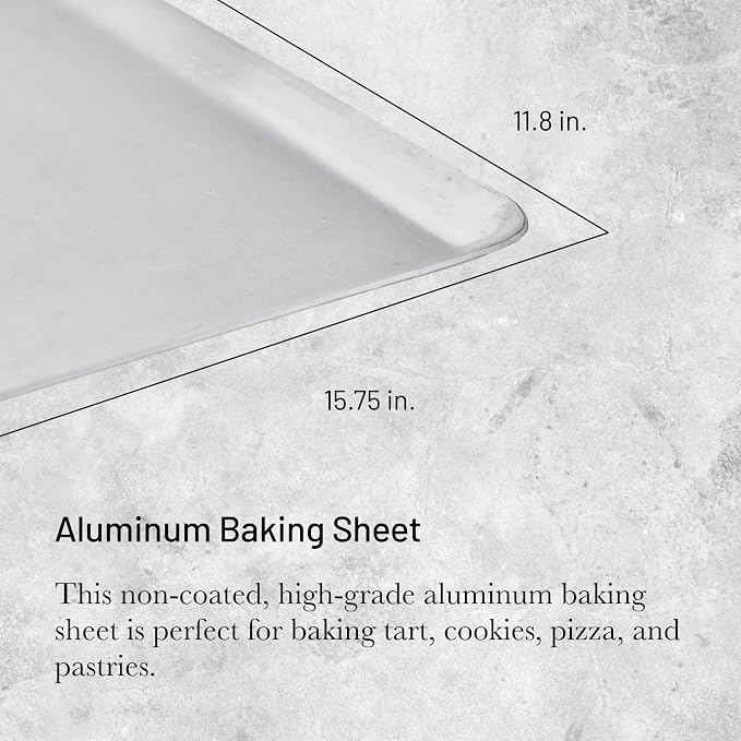 de Buyer Aluminum Baking Sheet - 15.75” x 11.8” - Perfect for Pastries, Cookies, Pizza & Tarts - Easy to Clean - Dishwasher Safe - Image 2