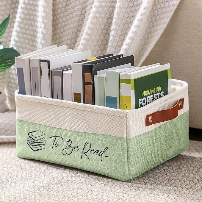 Marsui Book Lover Gifts TBR Book Storage Basket to Be Read List Storage Bin Bookish Accessories Bookworm Gift for Club Members Student Teacher Reading Accessories - Image 7