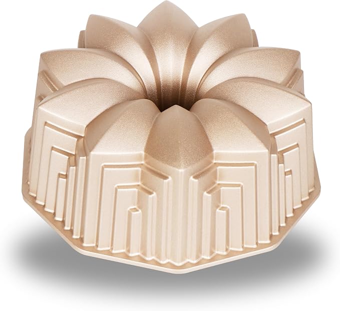 Baker's Secret Nonstick for Fluted Cake Pan, Heavy Duty Die Cast Aluminum Perfect for Fluted Cake, Pan Aluminum, 2 Layers Non-stick Coating For Easy Release - Nonstick Baking Pan (Deco) by BakersSecret