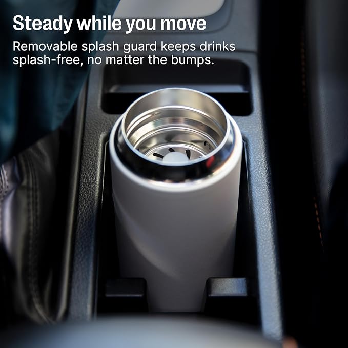 Fellow Carter Move Ceramic Lined Travel Coffee Mug 12 oz Stainless Steel | No Metallic Taste Coffee Tumbler, Leak-Proof Lid, Dishwasher Safe, Hot 12Hr Cold 24Hr, BPA-Free, Fits Cup Holders, Lemon Zest - Image 7