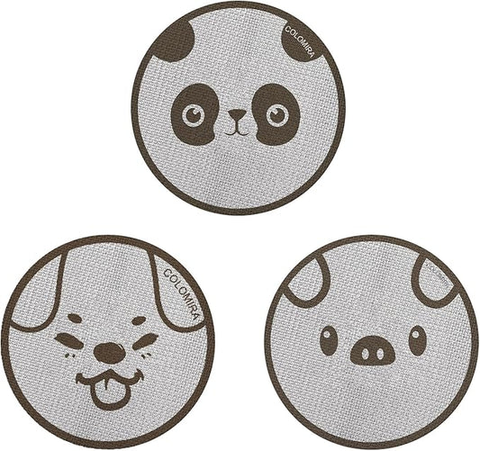 51mm Espresso Puck Screen 3-Pack, Lower Shower Screen, Metal Coffee Reusable Filter for Espresso Portafilter Basket, 1.7 Thickness(Cute Animal)