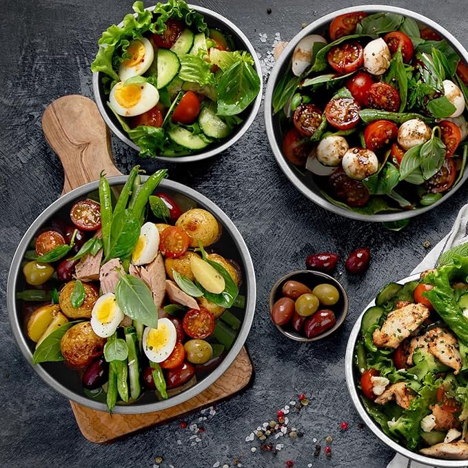 Stainless Steel 20 QT Mixing Bowl | Home & Commercial Quality | Flat Bottom | Cooking, Baking, Meal Prep [1PK]