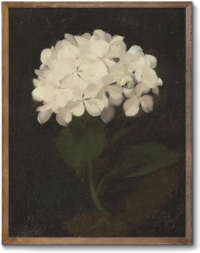 XOCUUI Unframed Vintage Wall Art: White Hydrangea by James Stuart Parker (12"x16") by XOCUUI