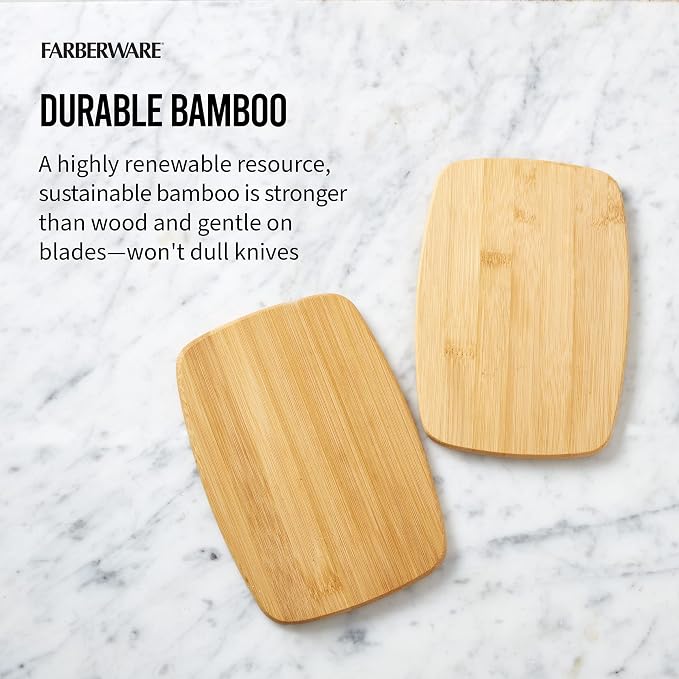 Farberware 4-Piece Bamboo Cutting Board Set - Reversible Boards for Meal Prep, Charcuterie, Cheese and Entertaining, Natural Bamboo Kitchen Essential - Image 4