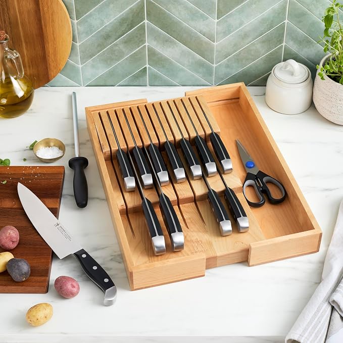 Henckels Statement 15-pc Knife Set with in-Drawer Knife Tray, Razor-Sharp, German Engineered Informed by over 100 Years of Experience, Lightweight and Strong, Dishwasher Safe - Image 8