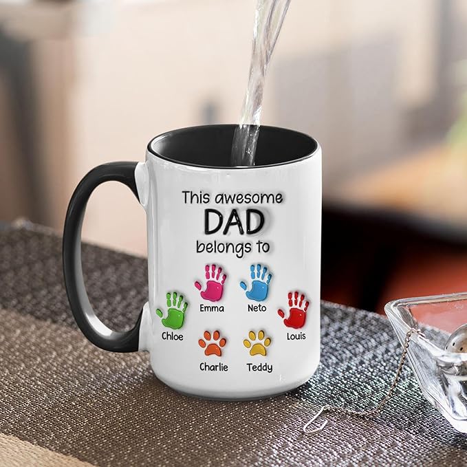 LOVELYPOD Custom Dad Mug with Kids Names, Father's Day Gift, Papa Mug for Men, Coffee Cup for Dad, Father's Day Mugs - Image 5