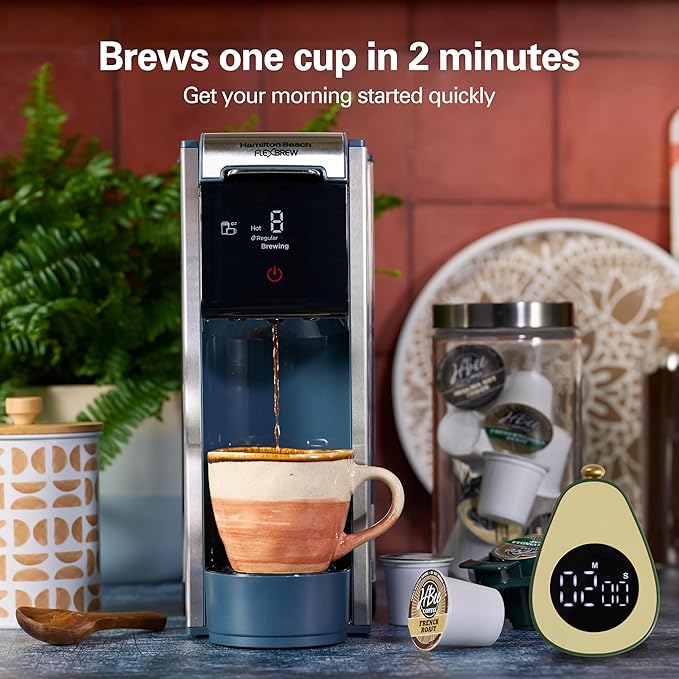 Hamilton Beach FlexBrew Advanced 4-in-1 Single Serve Coffee Maker | Hot & Iced Coffee Maker | Removable 45 oz. Reservoir | Uses Pod Packs & Grounds | Fast Brewing | Kitchen Makeover Blue - Image 6