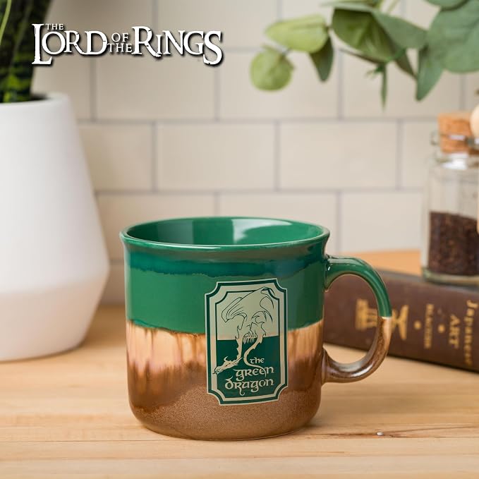 Silver Buffalo Lord of the Rings Green, Reactive Glaze Camper Mug, 20oz | Ceramic, the Dragon, 0.59 Liters - Image 5