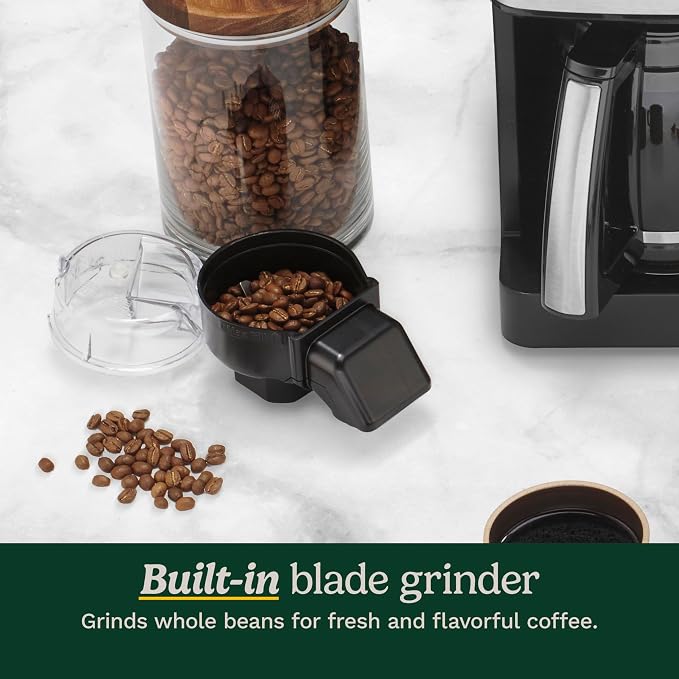 Cuisinart Coffee Maker, 2-in-1 Grinder/Brewer, Single Serve 8/10/12 oz | Grind & brew coffee machine with 12-cup glass carafe, drip-free spout, pod compatibility & 40-oz reservoir, SS-GB1 - Image 4