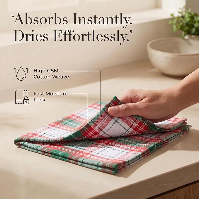 Urban Villa Cloth Napkins Cotton 20x20 (Set of 12) Christ Check - Image 3