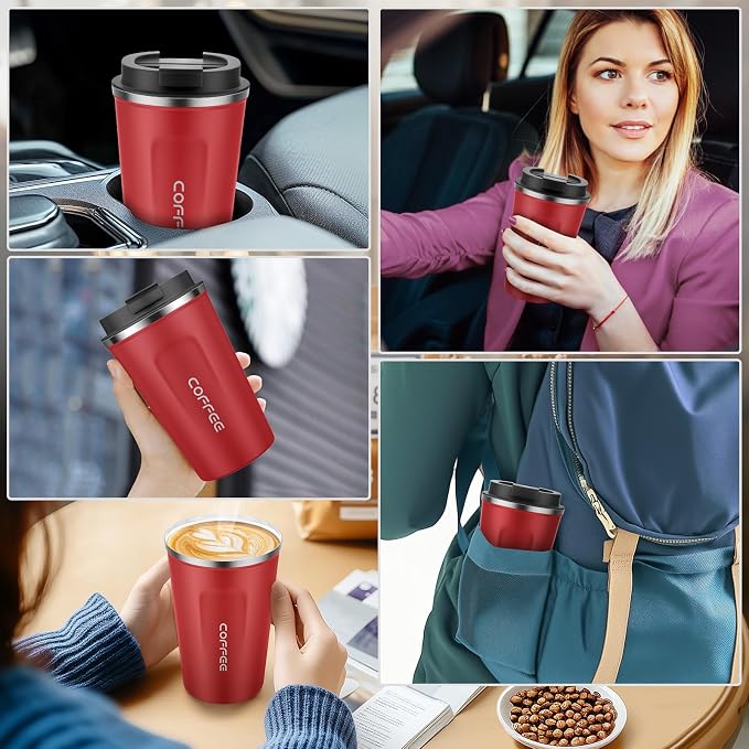 MOMSIV 12oz Travel Coffee Mug, Insulated Coffee Cup with Leakproof Lid | 6-Hour Heat Retention, 360°Leak proof, Vacuum Stainless Steel Double Walled, BPA-free, Reusable And To Go Coffee Mug - Image 7