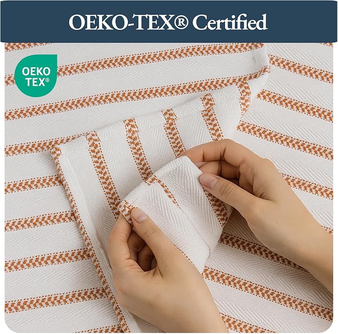 LANE LINEN Kitchen Towels Set – Pack of 6 Cotton Dish Towels, 18”x28”, Absorbent & Quick-Drying Tea Towels for Drying Dishes – Rust - Image 8