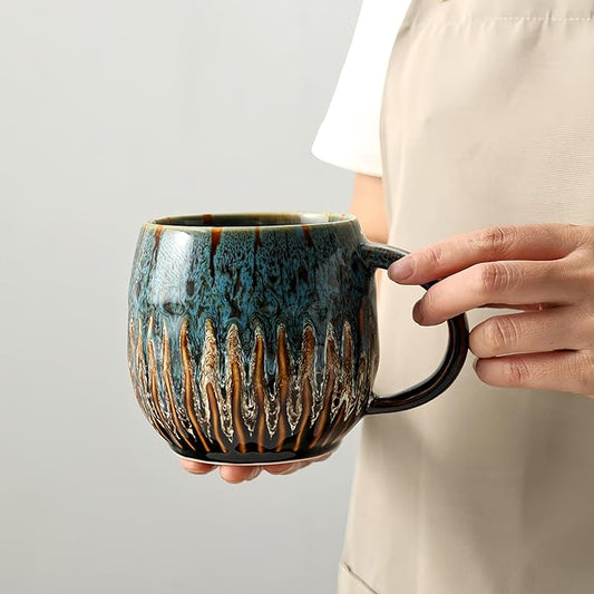 Large Ceramic Coffee Mug - 20oz Big Tea Cup, Blue | Large Tea Mug, Microwave Safe, Dishwasher Safe by LPYLXINGYAN