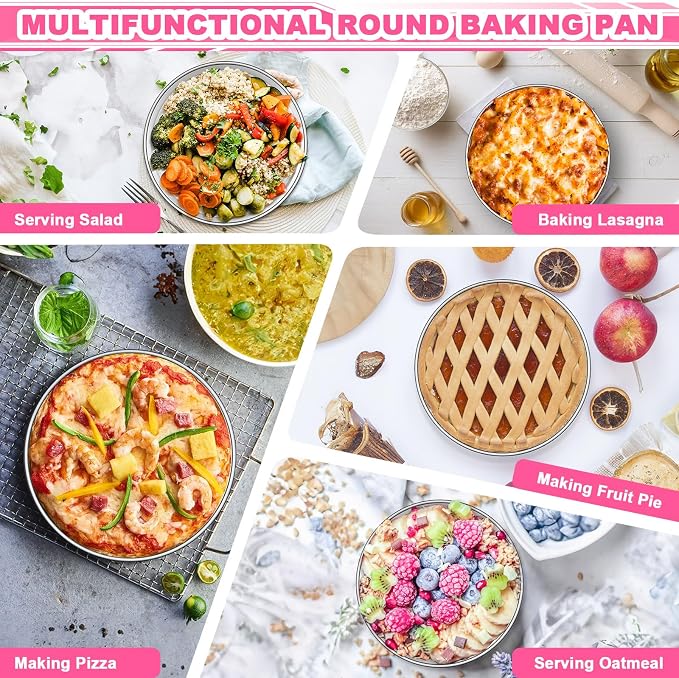 EWFEN 6 Inch Cake Pan Set of 2, Stainless Steel Round Layer Cake Baking Pans Tins, Non-Toxic & Healthy, Leak-proof & Easy Clean & Dishwasher Safe - Image 7