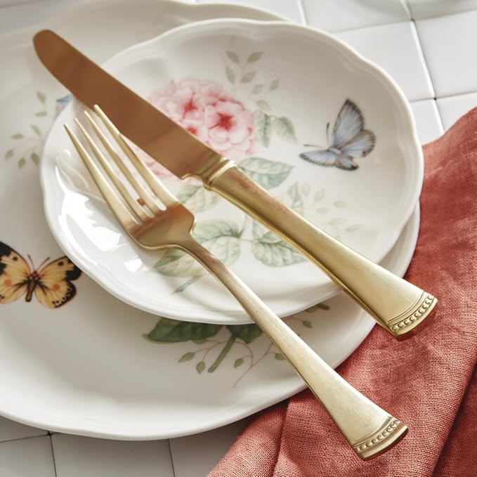 Lenox Dinnerware Set, Butterfly Meadow 28-Piece Set, Service For 4, Porcelain Plates With Scalloped Edges, Plates And Bowls Sets, Microwave Safe, Dishwasher Safe, Home & Kitchen (28 Piece, Assorted) - Image 12