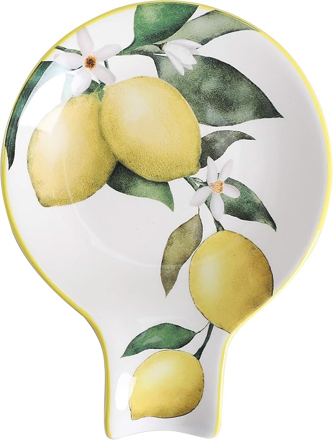 Bico Lemon Dreams Spoon Rest for Stove Top, Ceramic Spoon Holder for Kitchen Counter, Easy to Clean Coffee Spoon Rest Dishwasher Safe, Kitchen Cooking Utensil Rest for Ladles Spatula - Image 3