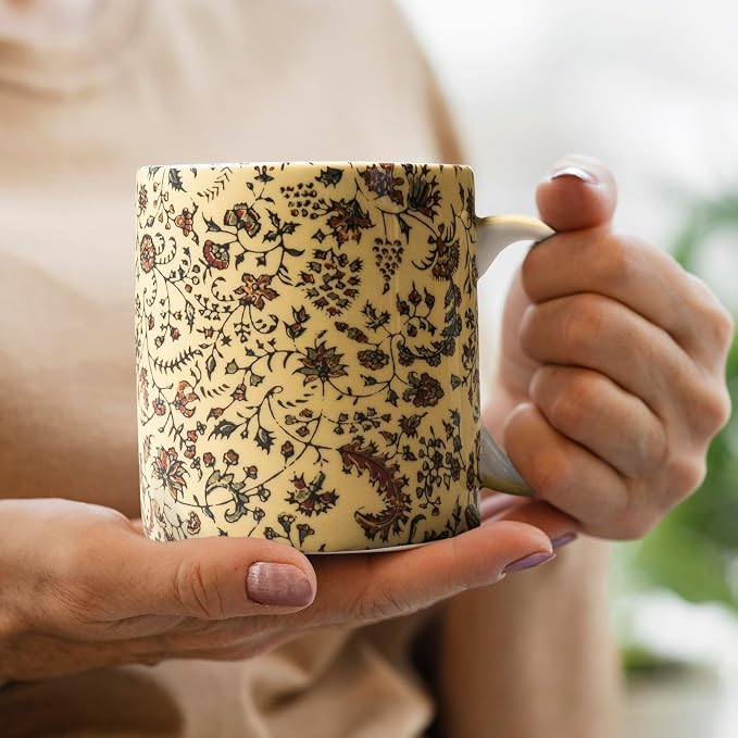 Maison d' Hermine Coffee Mug with Handles Tea Cups (15 Ounce, Pack of 2) | Fine Bone China Coffee Mugs for Hot Beverages Cappuccino Latte Home Restaurant Hotel Spring Summer -Lakshmi - Image 6