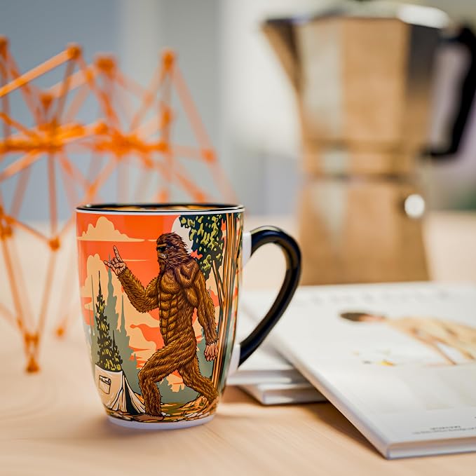 Color Changing Bigfoot Coffee Mug 15OZ - Ceramic Heat Sensitive Cup Hot Cocoa Tea Milk Mugs Hot Drinks and beverages Unique Beautiful Funny Holiday Christmas gift Idea Sasquatch Cryptid lovers men dad - Image 7