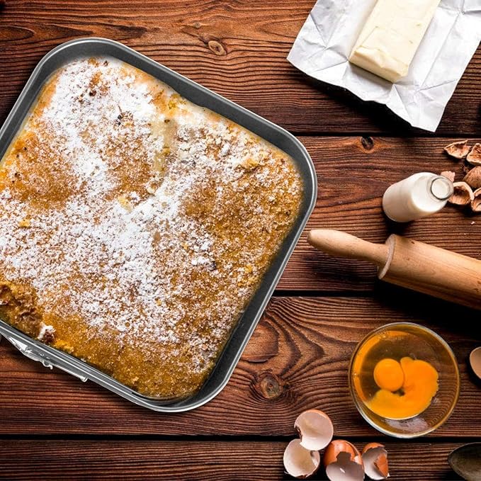 Springform Cake Pan Set of 3 (4, 7, 9 Inch) Square Leakproof Nonstick Cheesecake Pans with Removable Bottom Carbon Steel Bakeware - Image 4