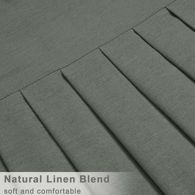 Likiyol Linen Valances for Windows Farmhouse Ruffle Swag Valance Rustic Country Window Valances Light Filtering Kitchen Curtains Rod Pocket Valance Curtains for Bathroom Cafe, Grey, 60" W x 36" L - Image 8