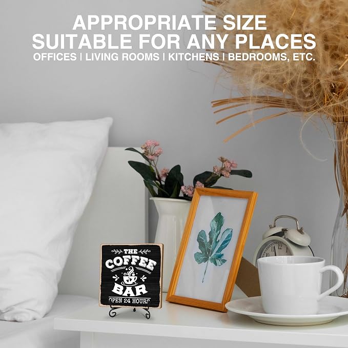 Coffee Bar 24-Hour Open Decor Signs, Coffee Station Accessories, Themed Gifts (H25) - Image 4