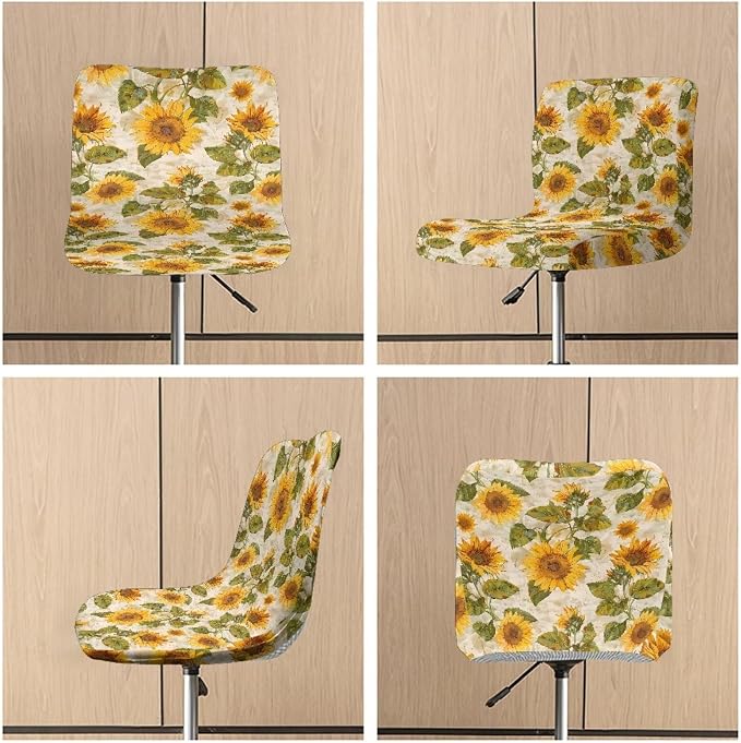 Sunflowers Soft Bar Stool Slipcovers Non Slip Waterproof Bar Stool Chair Covers with Elastic Band for Dining Room Chairs - Image 6