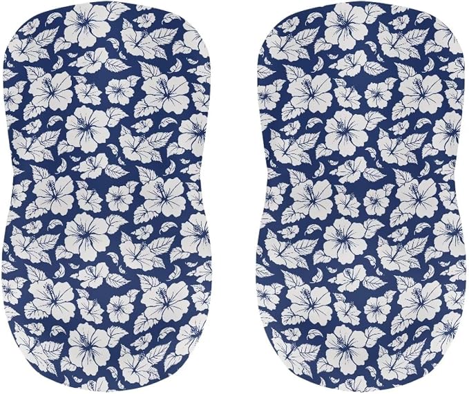 Tropical Flower 2 Pack Bar Stool Chair Covers Short Back Dining Chair Slipcovers Elastic Swivel Barstool Covers Kitchen Dining Room Chair Covers - Image 4